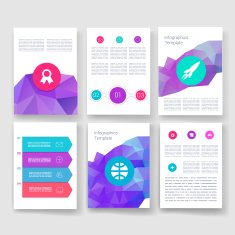 Templates Design Set of Web Mail Brochures Mobile Technology Infographic N124