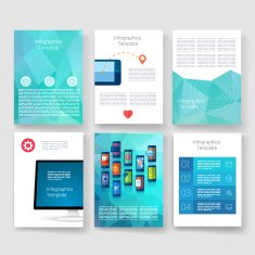 Templates Design Set of Web Mail Brochures Mobile Technology Infographic N142