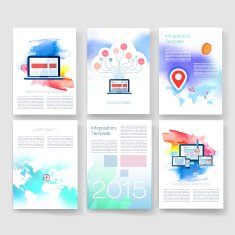 Templates Design Set of Web Mail Brochures Mobile Technology Infographic N193