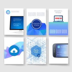 Templates Design Set of Web Mail Brochures Mobile Technology Infographic N207