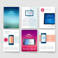 Templates Design Set of Web Mail Brochures Mobile Technology Infographic N216