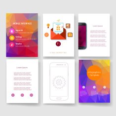 Templates Design Set of Web Mail Brochures Mobile Technology Infographic N217