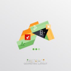 Glossy paper style geometric abstract infographic design N46