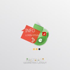 Glossy paper style geometric abstract infographic design N47