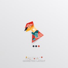 Glossy paper style geometric abstract infographic design N50