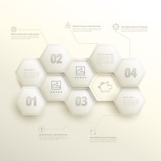 infographic hexagons with number options