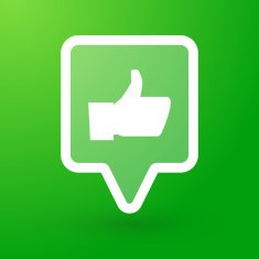 Square tooltip with a hand