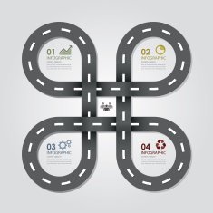 Street & Road Business Infographics Design Template