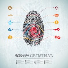 criminal theme finger stamp - infographics idea