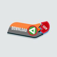 Colorful download web button Modern flat design N77