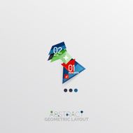 Glossy paper style geometric abstract infographic design N52