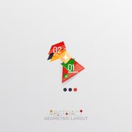 Glossy paper style geometric abstract infographic design N53