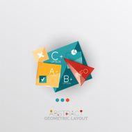 Glossy paper style geometric abstract infographic design N54