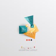 Glossy paper style geometric abstract infographic design N55