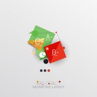 Glossy paper style geometric abstract infographic design N56
