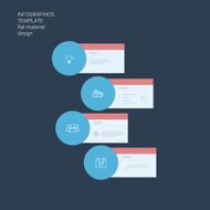Infographics template Menu options elements Material design layout Line art