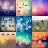 medical infographic with unfocused background N18