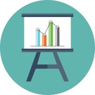 Flat vector icon of presentation chart