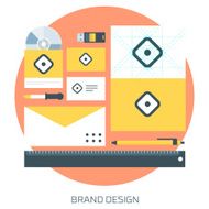 Brand Design theme flat style minimal stylish colorful vector