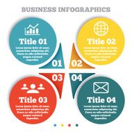 Business circle infographic chart diagram presentation four steps N2