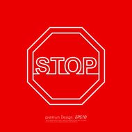Vector illustration Line stop sign Flat design