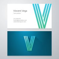 Letter V Business card template