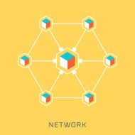 Network flat style colorful vector icon