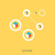 Share flat style colorful vector icon N2