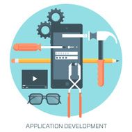 Application Development theme flat style minimal stylish color