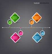 Time line info graphic with square design element template