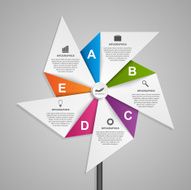 Infographics design template in the shape of air pinwheel N2