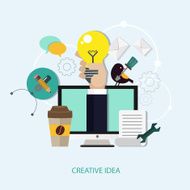 Creative idea vector business concept in flat style