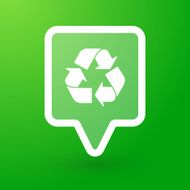 Square tooltip with a recycle sign N2