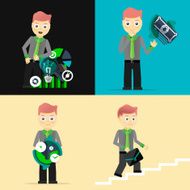 Set of businessman pose character concepts N48