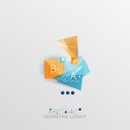 Glossy paper style geometric abstract infographic design N57