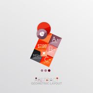 Glossy paper style geometric abstract infographic design N58