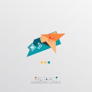 Glossy paper style geometric abstract infographic design N59