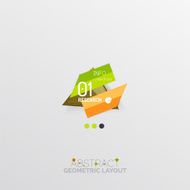 Glossy paper style geometric abstract infographic design N61
