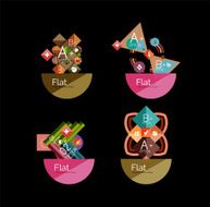 Set of abstract geometric shapes with options N47