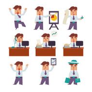 Set of Businessman Activities Vector