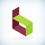 Modern letter B icon flat design element template