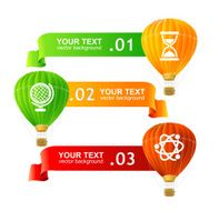 Vector Hot air ballons option banners