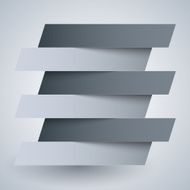 Infographics white and grey paper rectangle banners with shadows