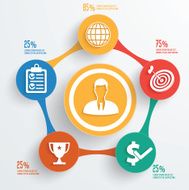 Business concept info graphic design clean vector N8