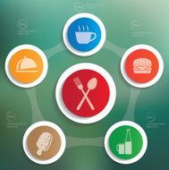 Food and drink info graphic design clean vector