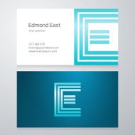 Letter E Business card template