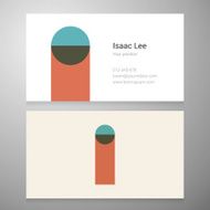 Vintage letter I icon business card template