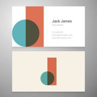 Vintage letter J icon business card template