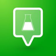 Square tooltip with a chemical test tube