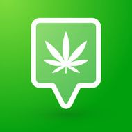 Square tooltip with a marijuana leaf